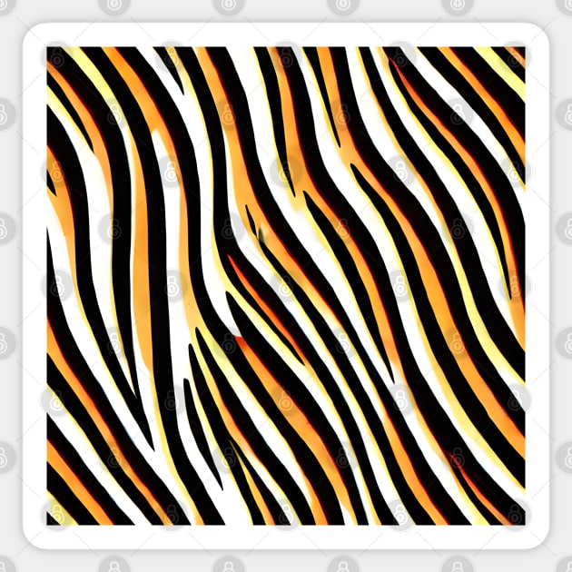 Orange Yellow Black and White Stripes Sticker by AbstraktTheArt